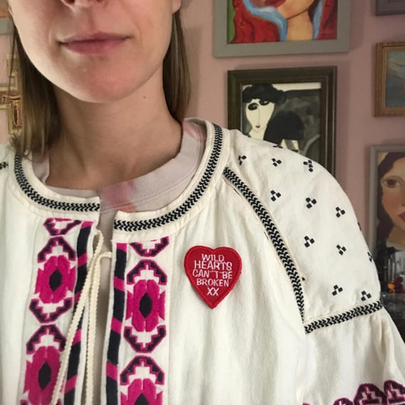 Costume Baldor Accessories - Embroidered Patch Heart Wild Hearts Can't Be Broken